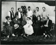 Mary Pickford and crew on the set of Johanna Enlists - 1918