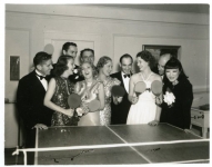 Mary Pickford, Buddy Rogers, Myrna Loy, Loretta Young and friends at a Hollywood party - 1935 