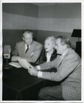 Mary Pickford and Buddy Rogers on 'Christmas Crusade' blood campaign. They join Virgil Pinkley on his 5:15 pm (KECA) prpgram on ABC radio network - 1952 