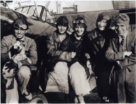 Mary Pickford, Douglas Fairbanks, Charlie Chaplin & friends go for a plane ride - 1920 (ca.)