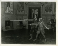 Doug Fairbanks visits Mary Pickford on the set of Little Lord Fauntleroy - 1921