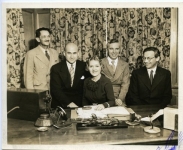 L to R: Robert Fairbanks, Samuel Goldwyn, Mary Pickford, Charlie Chaplin, Alexander Korda - 1939