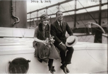 Mary Pickford and Douglas Fairbanks embark on their European honeymoon - 1920 