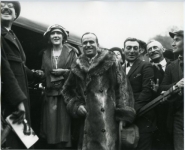 Mary Pickford and Douglas Fairbanks greet visitors - 1923
