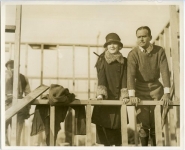Mary Pickford and Douglas Fairbanks during Pickford-Fairbanks studio construction - 1922 
