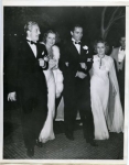 Mary Pickford and Buddy Rogers, Jeanette MacDonald and Gene Raymond, attend a party at Basil Rathbone's home - 1937 