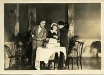 Douglas Fairbanks and Charlie Chaplin visit Mary Pickford on the set of How Could You, Jean? - 1918