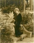 Mary Pickford in Pickfair garden with Zorro - 1920