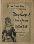 rb449 - Love Has a Way theme melody for Dorothy Vernon of Haddon Hall by Victor Schertzinger 1924 Cover