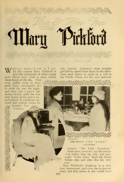 Motion Picture Classic August 1917 – Before 9 and After 5 with Mary Pickford