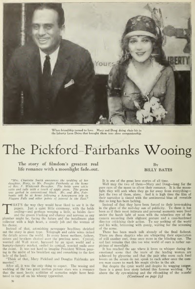 Photoplay July 1920 – The Pickford-Fairbanks Wooing