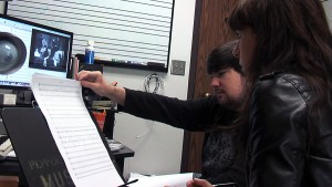 Missy Mazzoli working with composer Max Ginnell