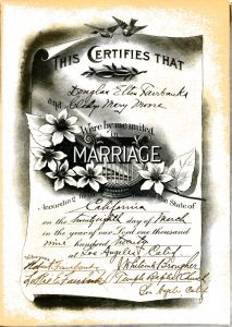 Mary and Doug Wedding Certificate