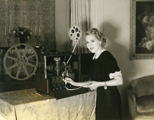 Mary with Film Projector