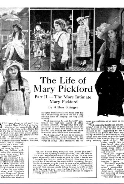 Maclean’s October 1918 – The Life of Mary Pickford Pt 2