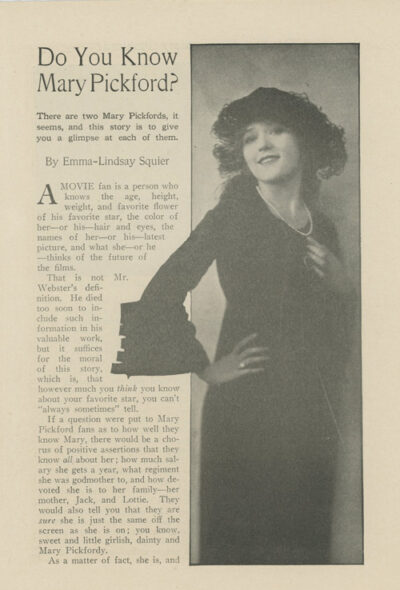Do You Know Mary Pickford?