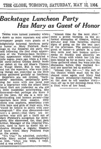 The Globe Toronto May 1934