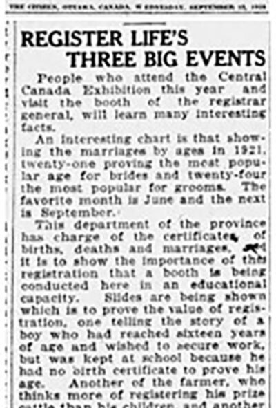 Ottawa Evening Citizen September 1923